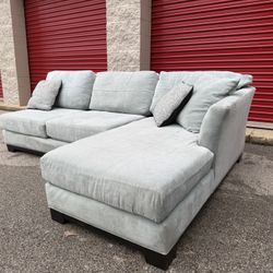 Light Blue-Gray / Teal Two-Piece Sectional Couch! ***Free CurbSide Delivery***