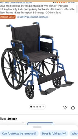 Drive Medical Blue Streak Lightweight Wheelchair