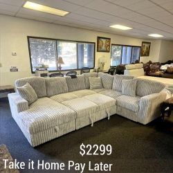 REMOVABLE BACKS/REVERSIBLE SECTIONAL 
93″ X 141″ X 38″H