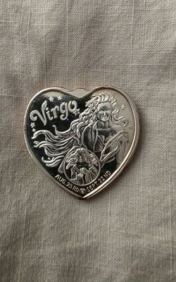 Heart Shape 1 Oz Silver Bar