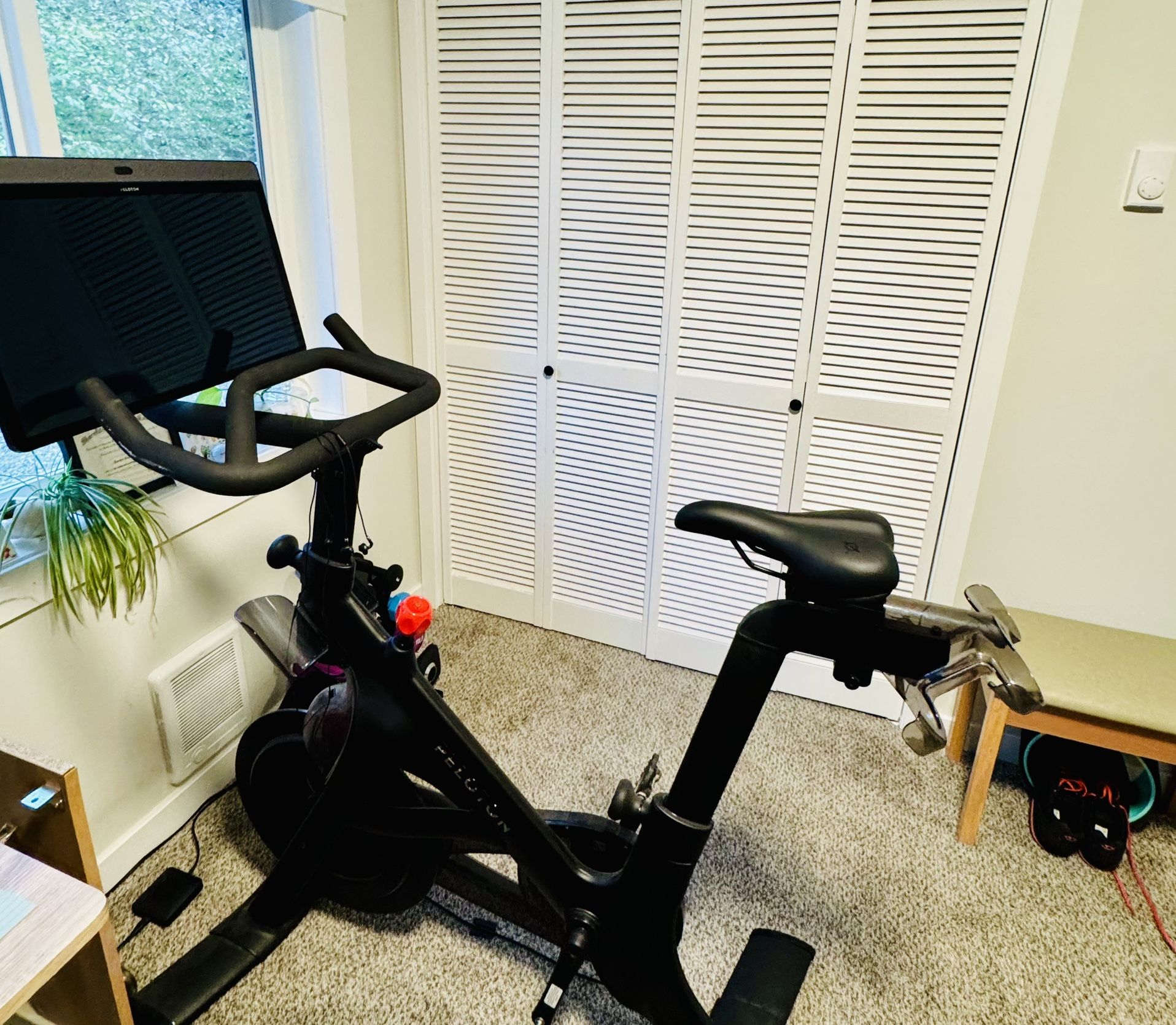 Like New Peloton Plus bike Includes A Pair Of Shoes