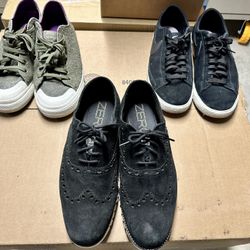 Lot of 3 Pairs Men’s Suede Low Shoes Cole Haan Zerogrand, Nike in Size 8.5 & Adidas Size 9