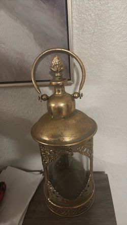 Antique Gold Ornate Metal Lantern