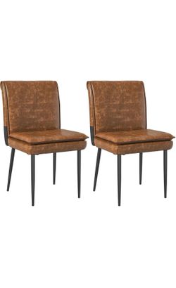 Upholstered PU Dining Chairs Set of 2