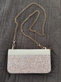 Aldo Reversible Crossbody Glitter Chain Wallet/Bag