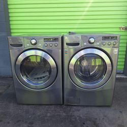 Lg Stainless Steel Washer And Dryer Set 