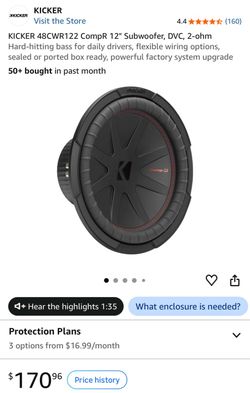 Kicker CompR 12" DVC 2-Ohm Subwoofer