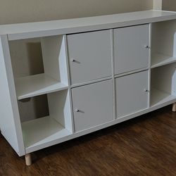 Ikea Kallax 8-cube Storage/Organizer with 4-Doors & Legs