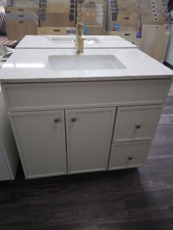 Slim shaker off white vanity