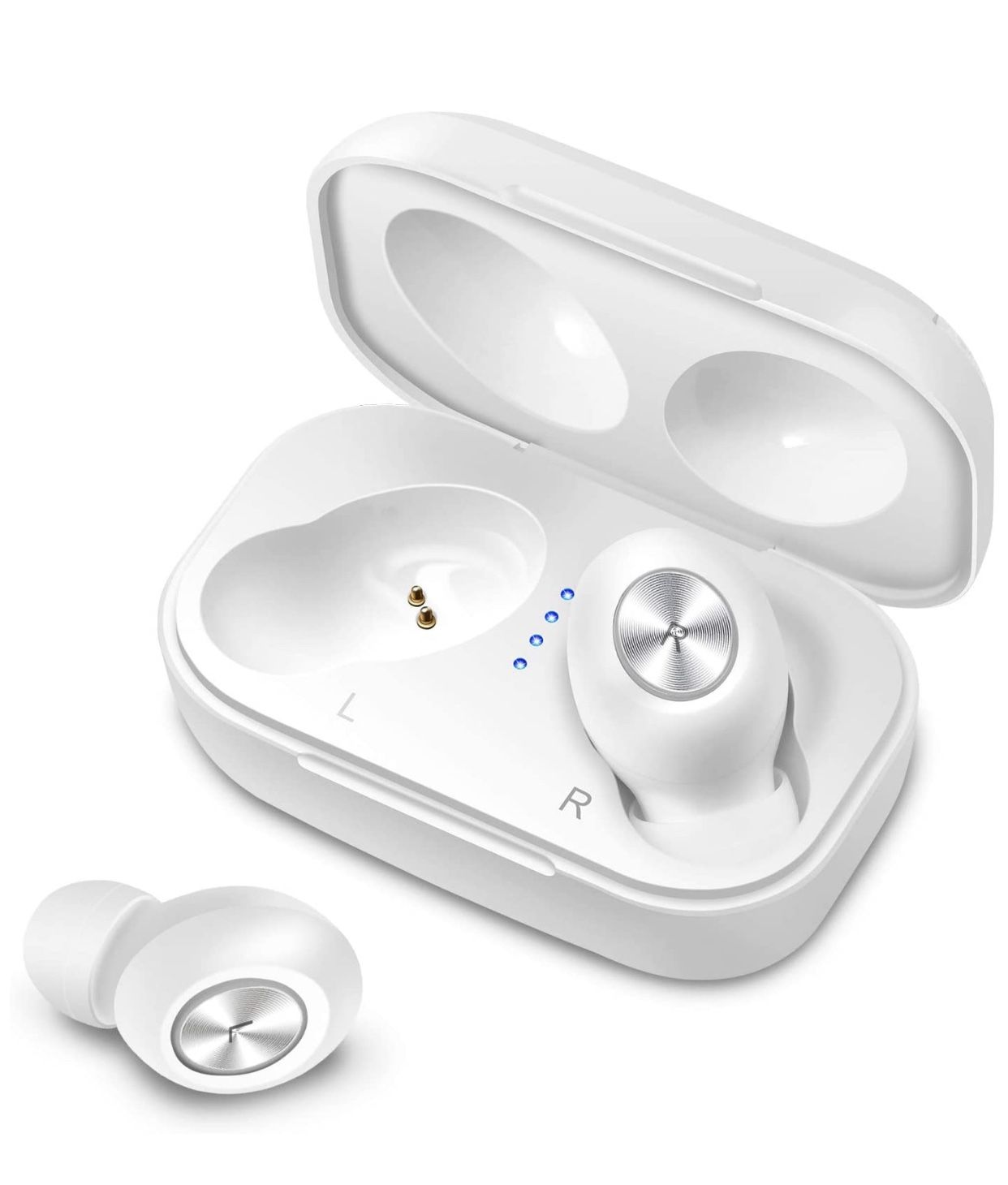 Wireless Earbuds Bluetooth 5.0 Headphones, in-Ear Stereo Wireless Earbuds with Microphone One-Step Pairing with Charging Case, IPX6 Water Proof for R
