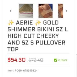 New Aerie Gold High Waisted Cheeky Bottom
