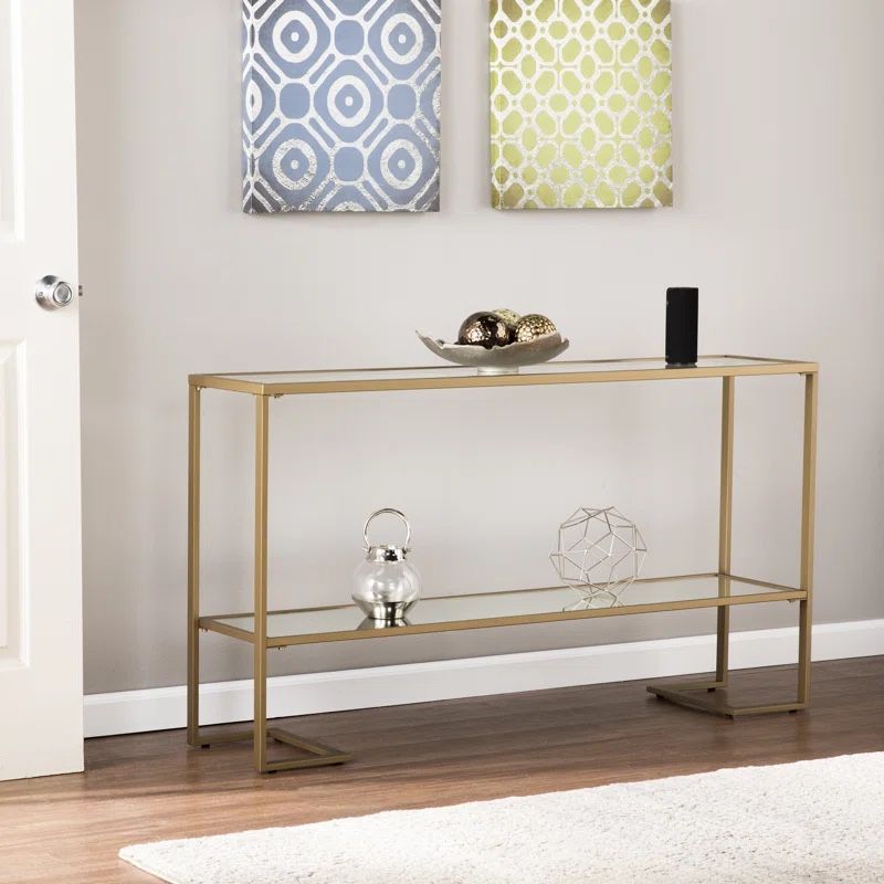 52'' Glass Top Console Table