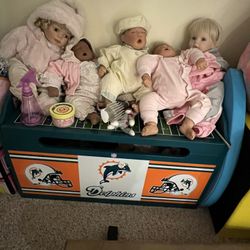 Miami Dolphins Toy Chest Box Like New