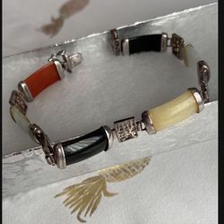 Excellent Condition Multicolor Natural Jade 7/8” Bracelets SALE $55 🍀