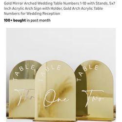 Gold Mirror Table Numbers 