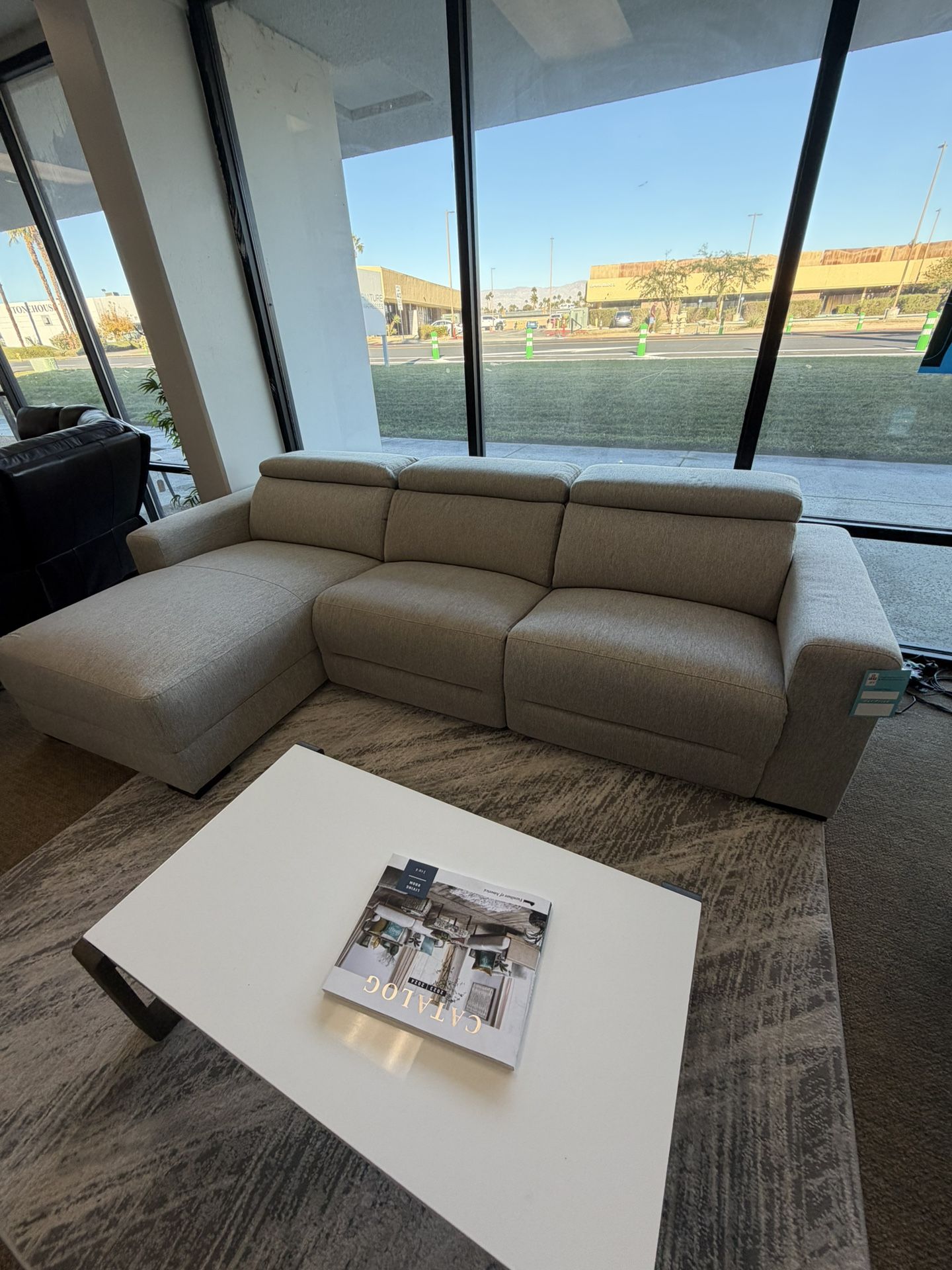 Fabric Sectional Sofa With Two Power Recliners And Chaise-Nevio