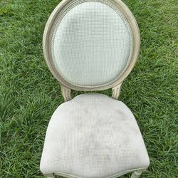 Antique Distressed Wood Louis Pop Chair