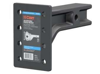 CURT 48348 Adjustable Pintle Mount For 2-1/2-Inch Hitch Receiver, 20,000 Lbs., 7-1/4-Inch Height, 10-3/4-Inch Length