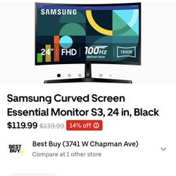 Samsung 24” Curved Monitor 