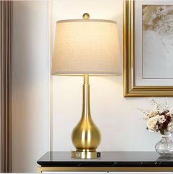 Gold Table Lamp with USB Charging Port, New in Box
