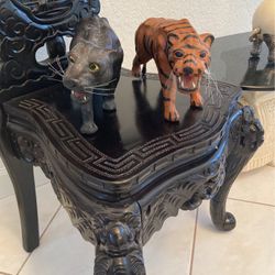 Black Panther Statue & Tiger Statue. 2 Leather Animal Statues Just $50 For Both!