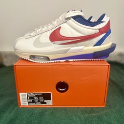 Nike Zoom Cortez SP Sacai White University Red Blue Size 7
