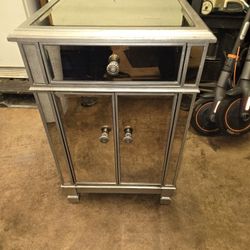 Mirrored Nightstand/Cabinet