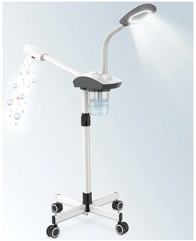2-in-1 Salon Grade Professional Facial Steamer with 5X Magnifying Lamp