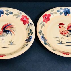 Vintage Gibson Everyday 10.25” Good Morning Rooster Dinner Plates
