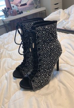 CRYSTAL HEEL BOOTIES