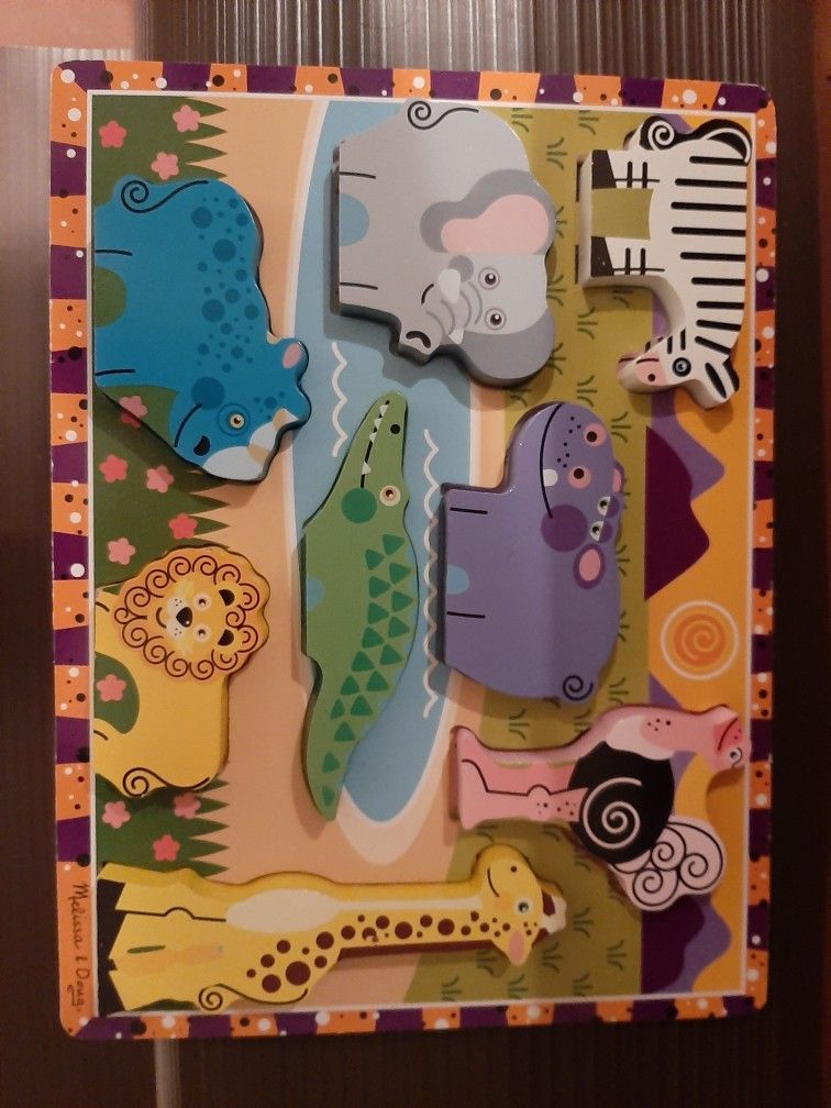 Melissa And Doug Chunky Puzzles Safari Animals