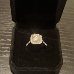 2.09 Ct  Moissanite Engagement Ring 925 Sterling Silver Size 7