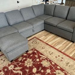 🛋️ HONBAY 7-Piece Modular Sleeper Sectional w/ Storage – Dark Gray – Like New!