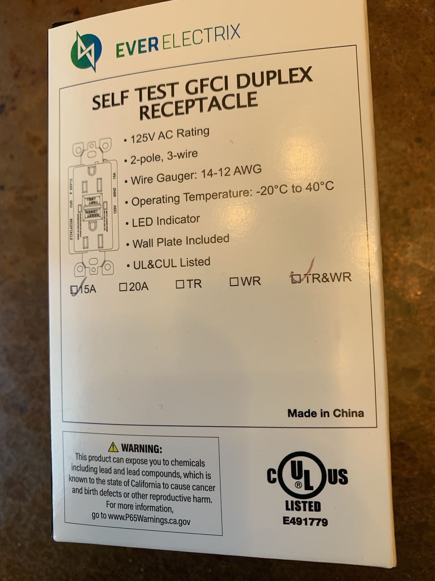 GFCI Duplex Receptacle And Wall Plate