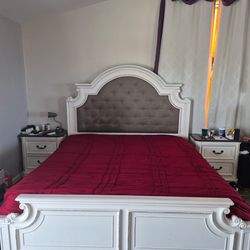 Scarlett King White Panel Bed