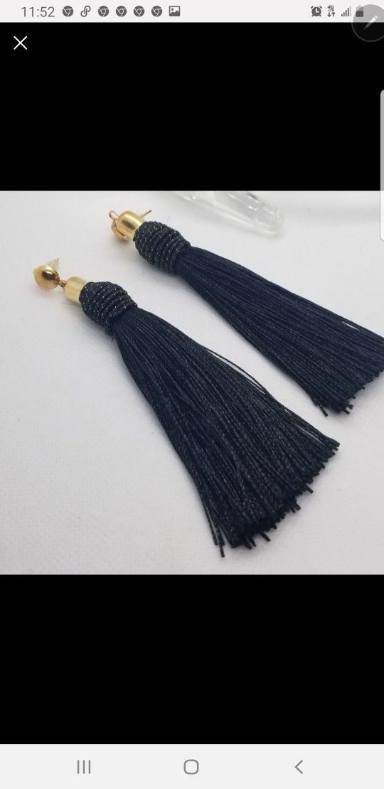 Black Tassel Dangle earrings 