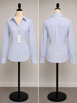 Banana Republic Blue White Stripe Button Shirt Size 14 NWT