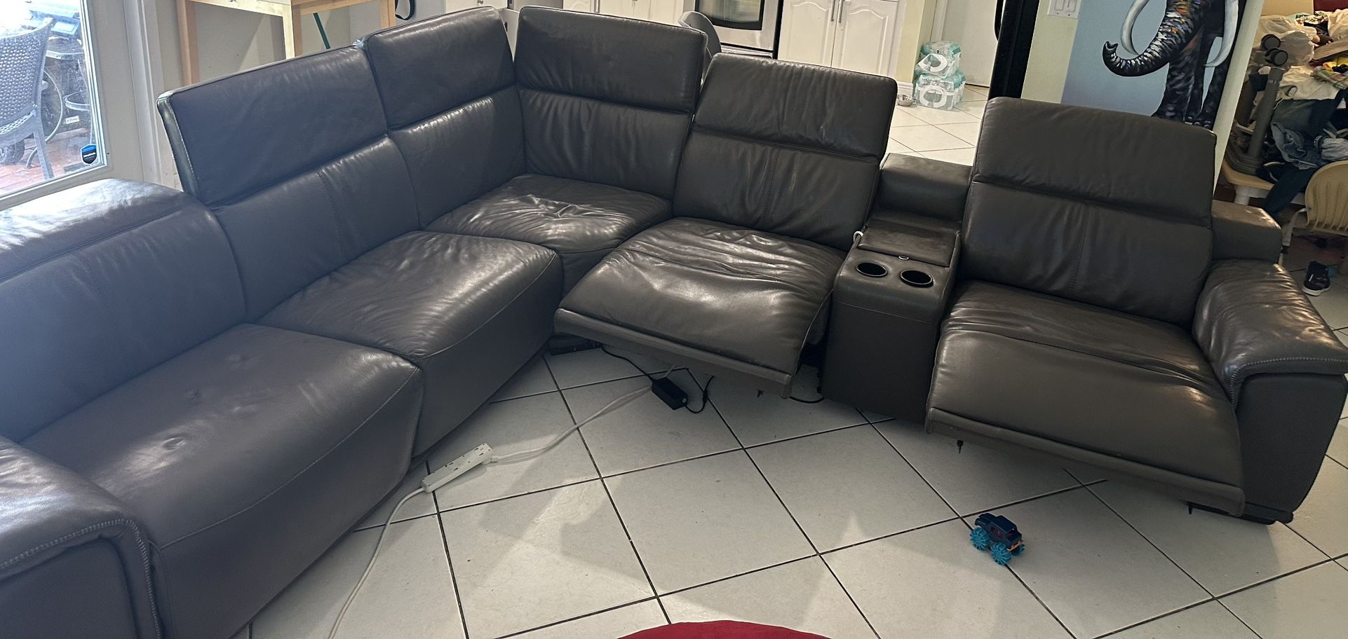 Modern Leather Reclining Sectional Sofa – $700 (Originally $7,000)