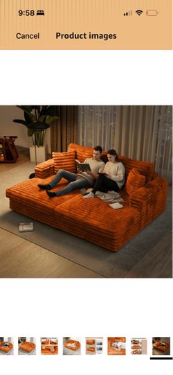 Orange Corduroy Love Seats