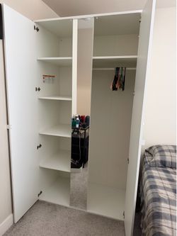 IKEA VIHALS 2-Door Wardrobe with Full-Length Mirror | VIHALS