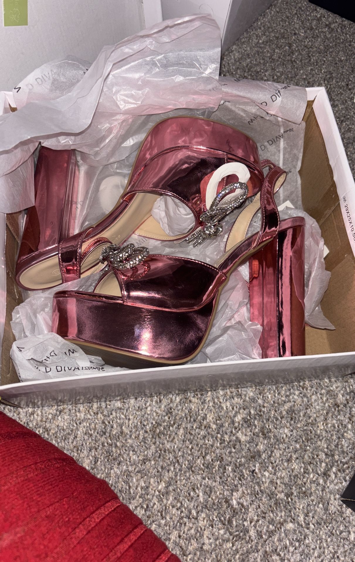 Metallic pink heels