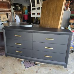 Beautiful Black Dresser With Stainless Steel Knobs