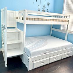 Bunk Bed.  6 Drawers Twin Over Full 