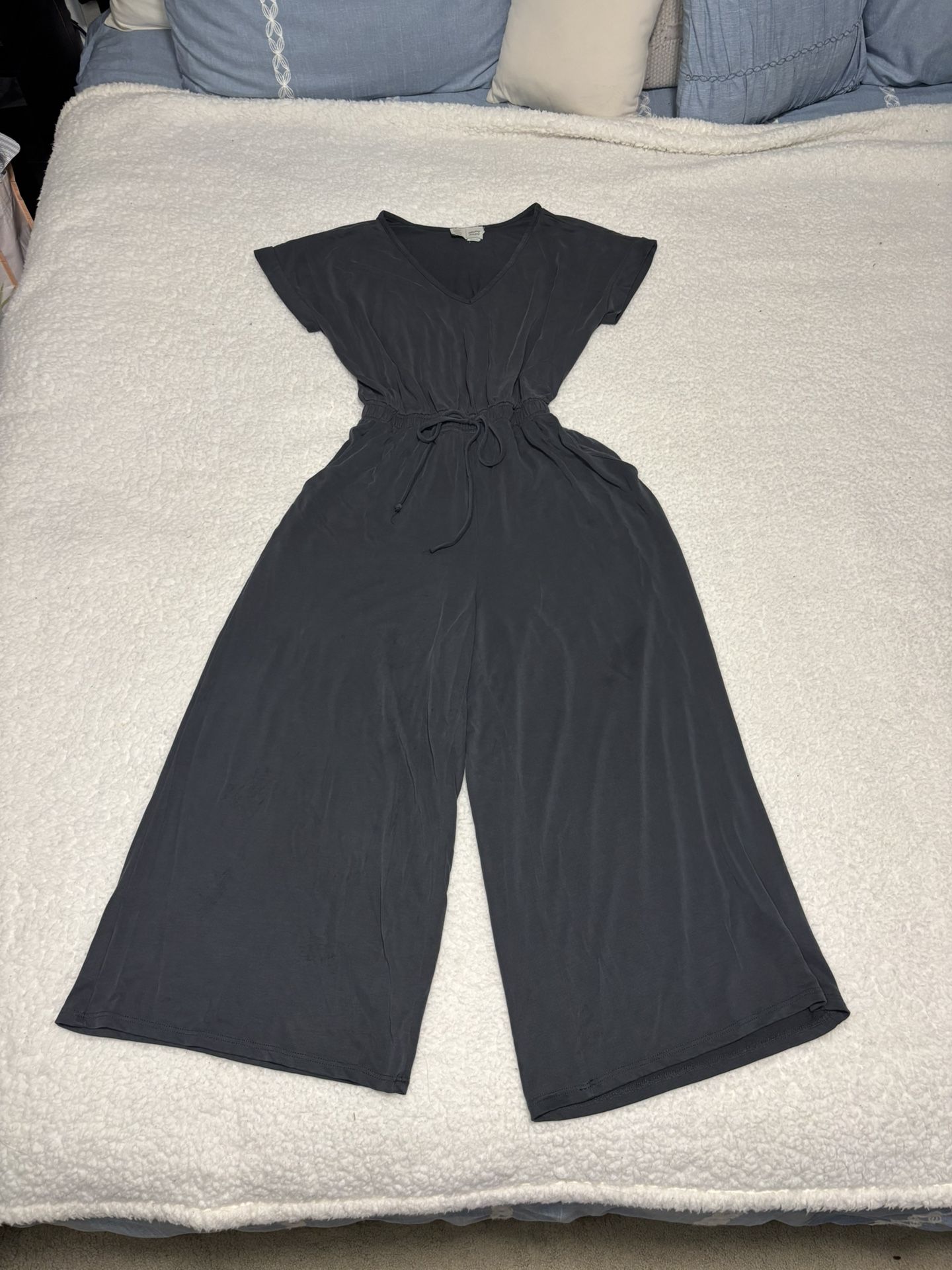 Anthropologie Saturday Sunday Gray Eden Wide Leg Jumpsuit
