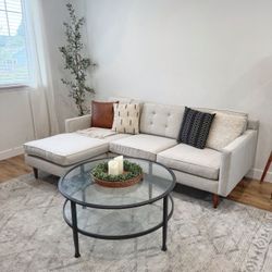 West Elm Drake Reversible Chaise Sectional Couch 