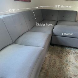 Big L-Shaped Couch And Ottoman