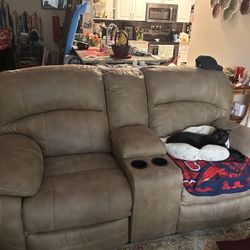 Recliner Sofa Large And Small 2 Seat 