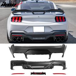 Fits 2015–2023 Mustang Dark Horse Rear Bumper + Diffuser + LED GT-C Light +Reflector