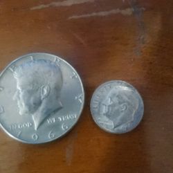 2 Silver Coins 1966 And 1964 2 For 10 Dollars 