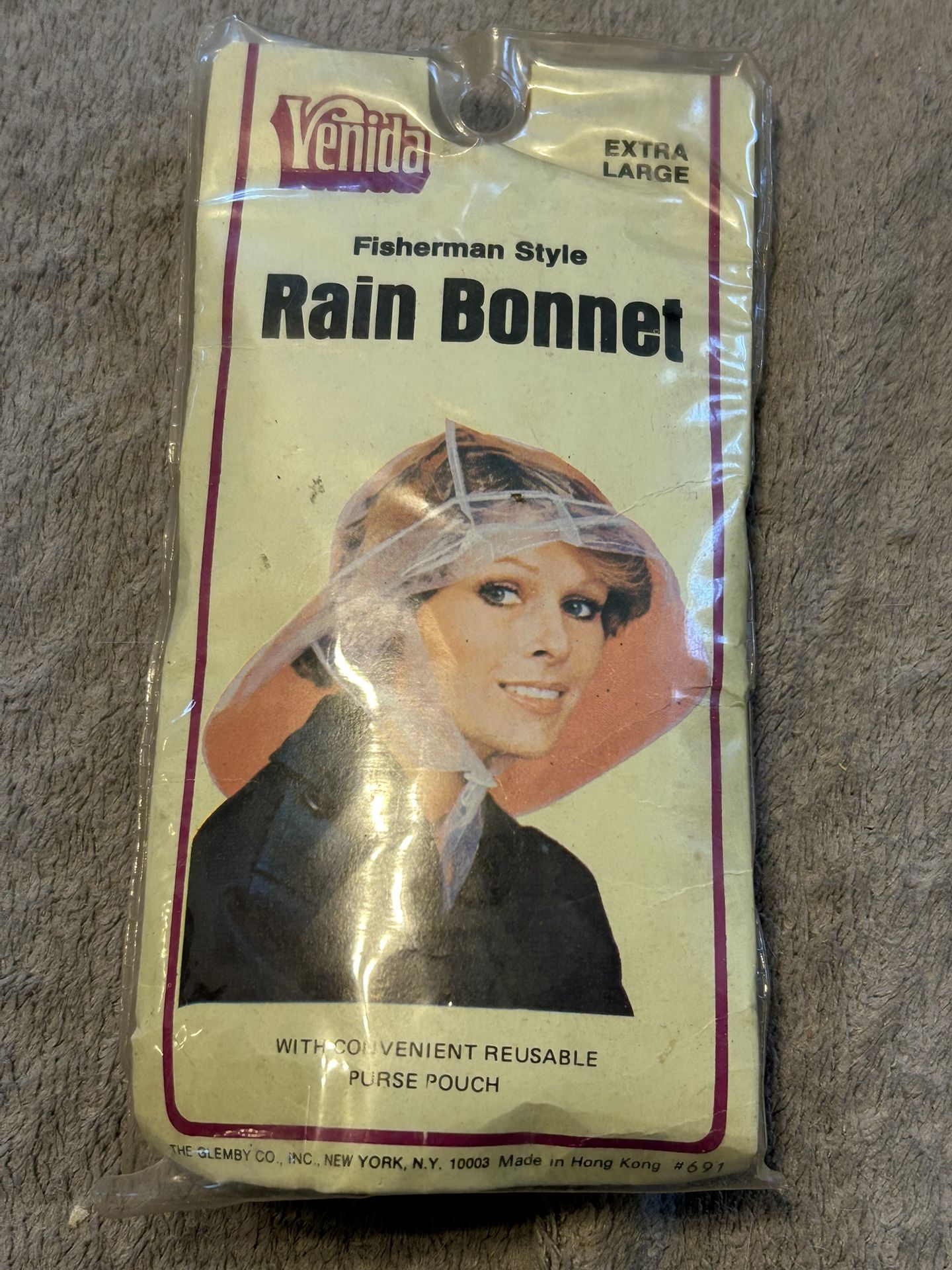 Venida Extra Large Fisherman Style Rain Bonnet Vintage Original Packaging #691